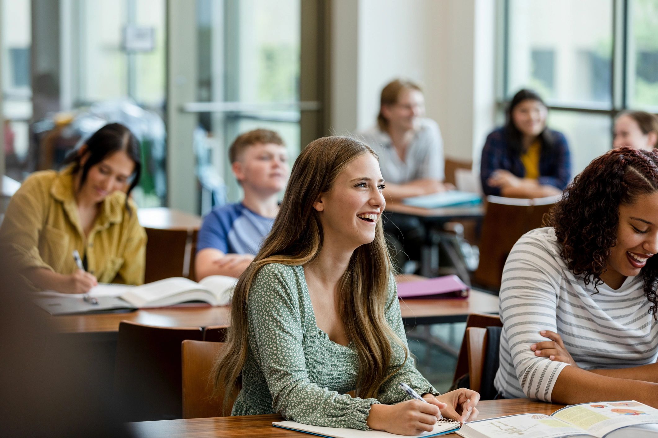 Students learning together in a classroom