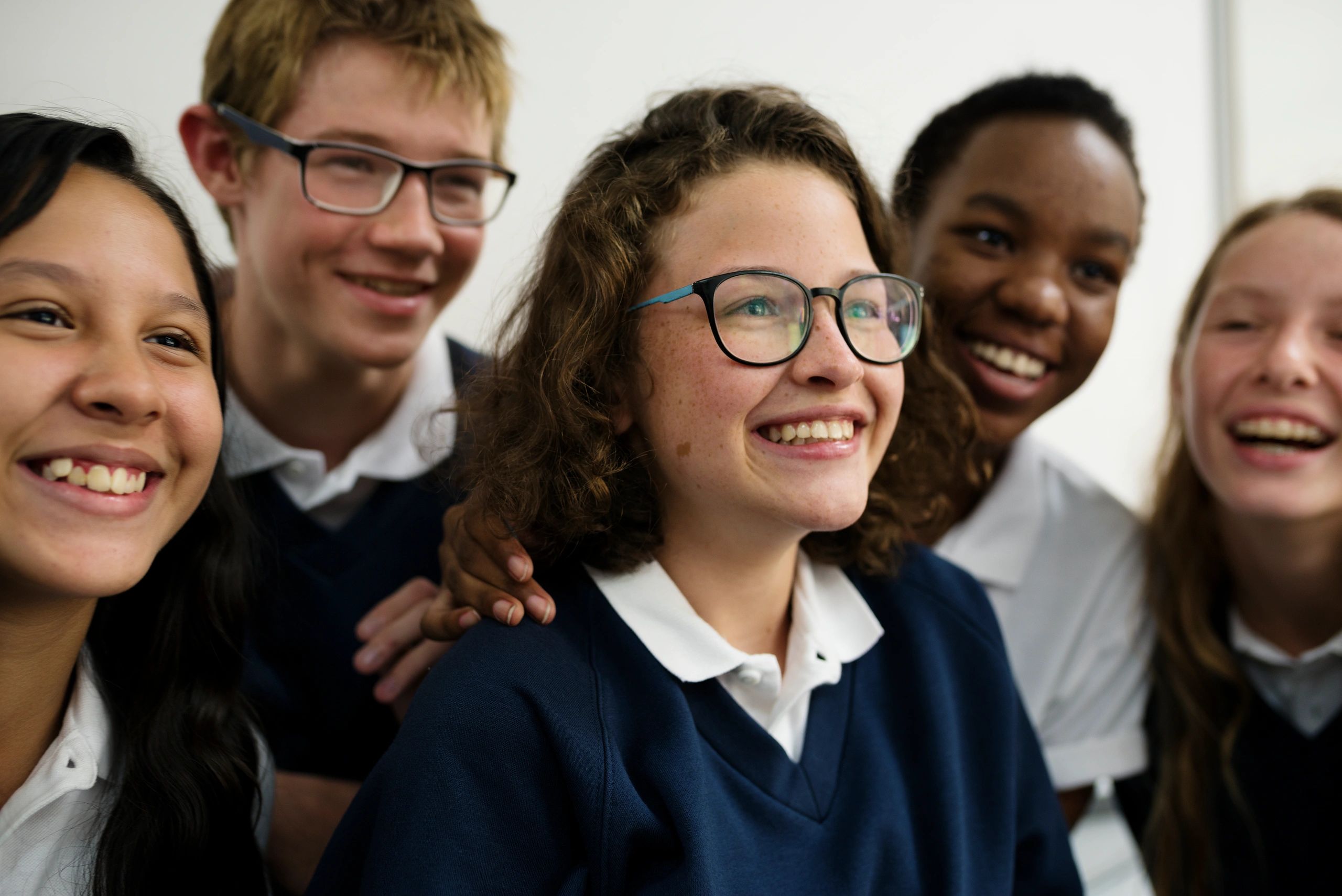 Group of students smiling together