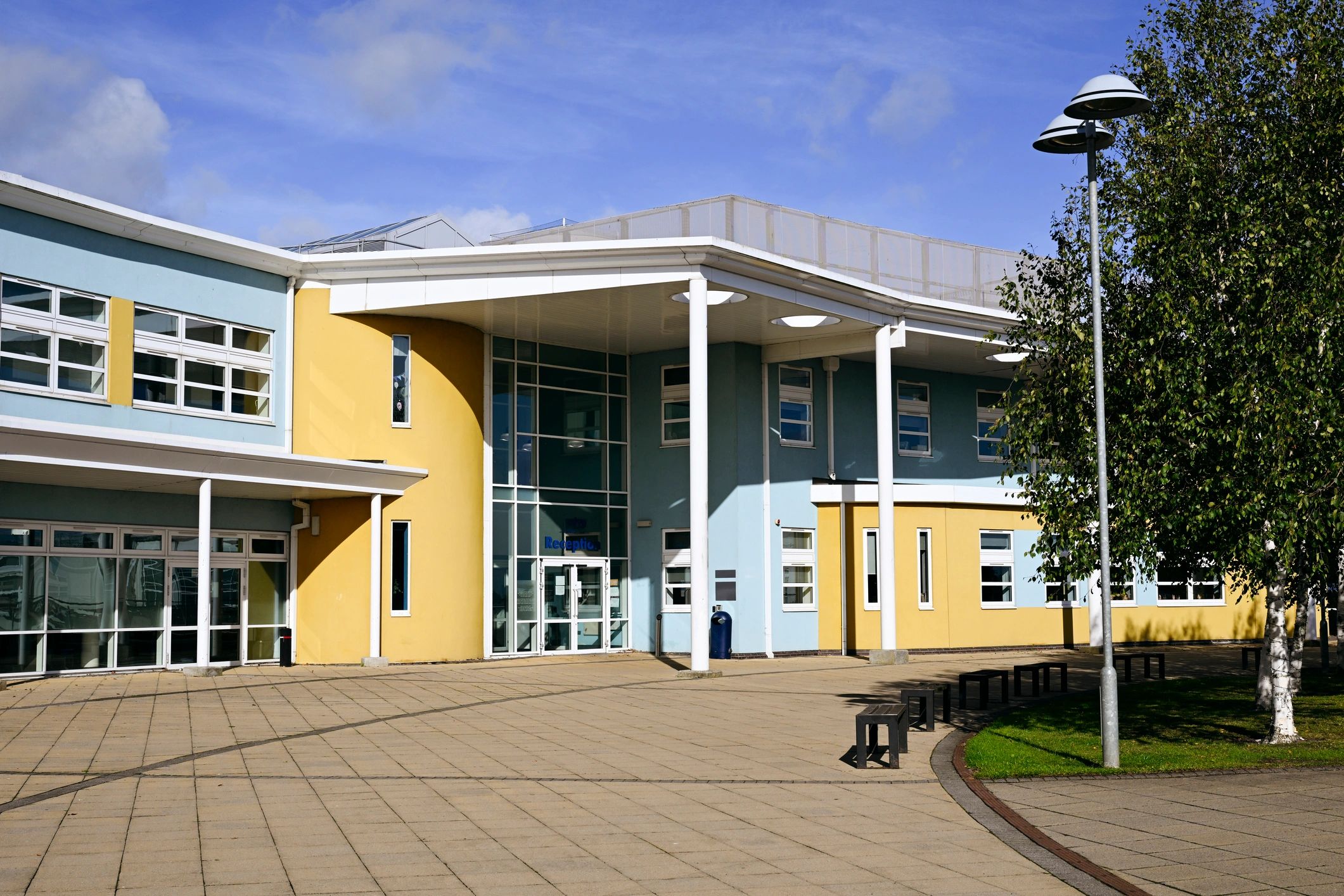 Exterior of a modern secondary school building